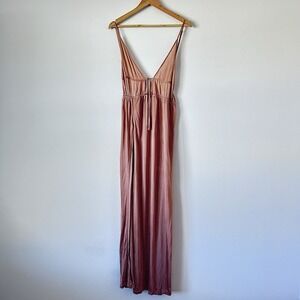 ASOS 12 Large Fairycore Lingerie Mesh Long Sleep Dress Gown Nude Mauve Sheer
